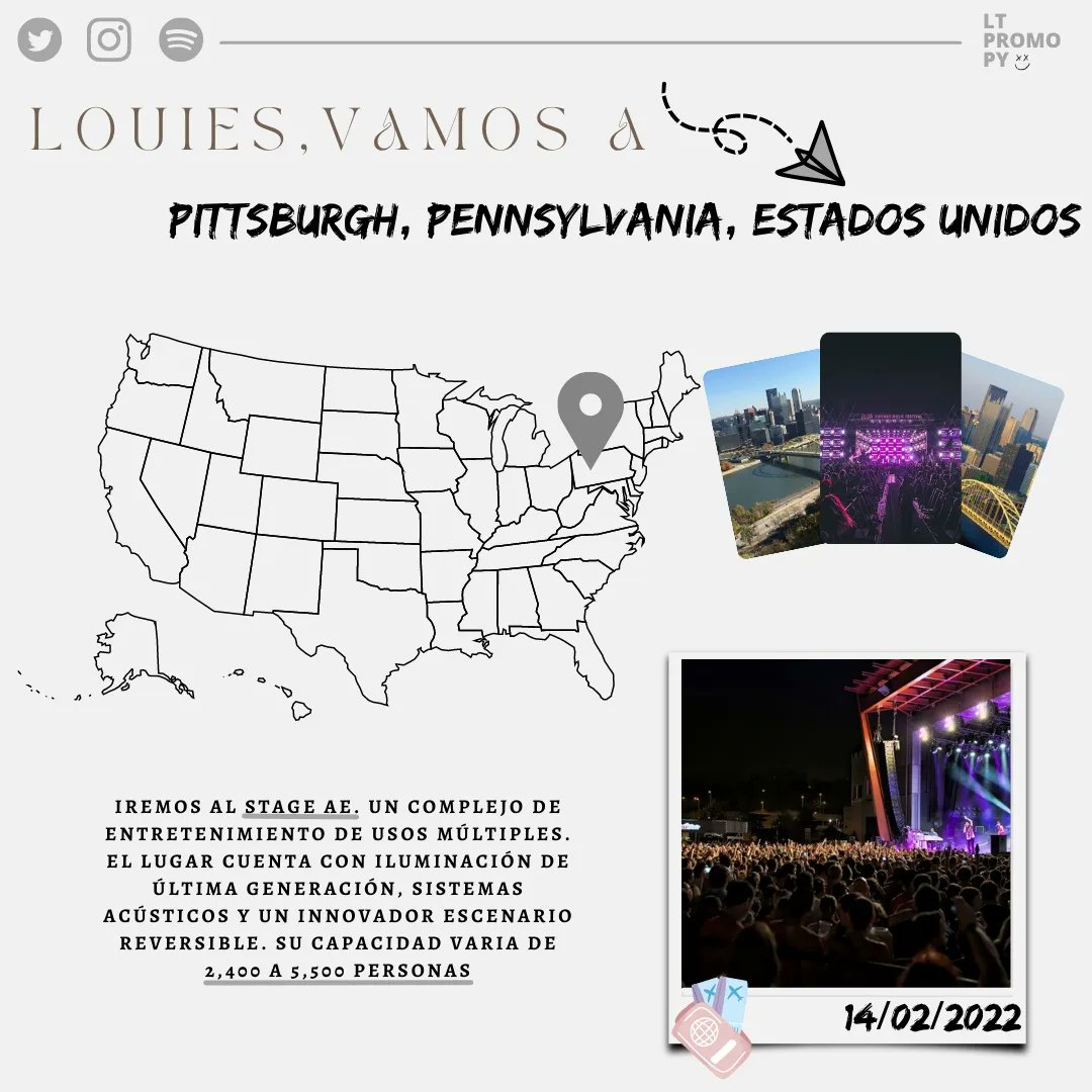 LTPROMOPY_'s tweet photo. 📢| Información sobre el concierto de hoy! Iremos a Pittsburgh! 
#LouisTomlinsonWorldTour2022 
#LTWTPittsburgh https://t.co/G82F3JkxiI