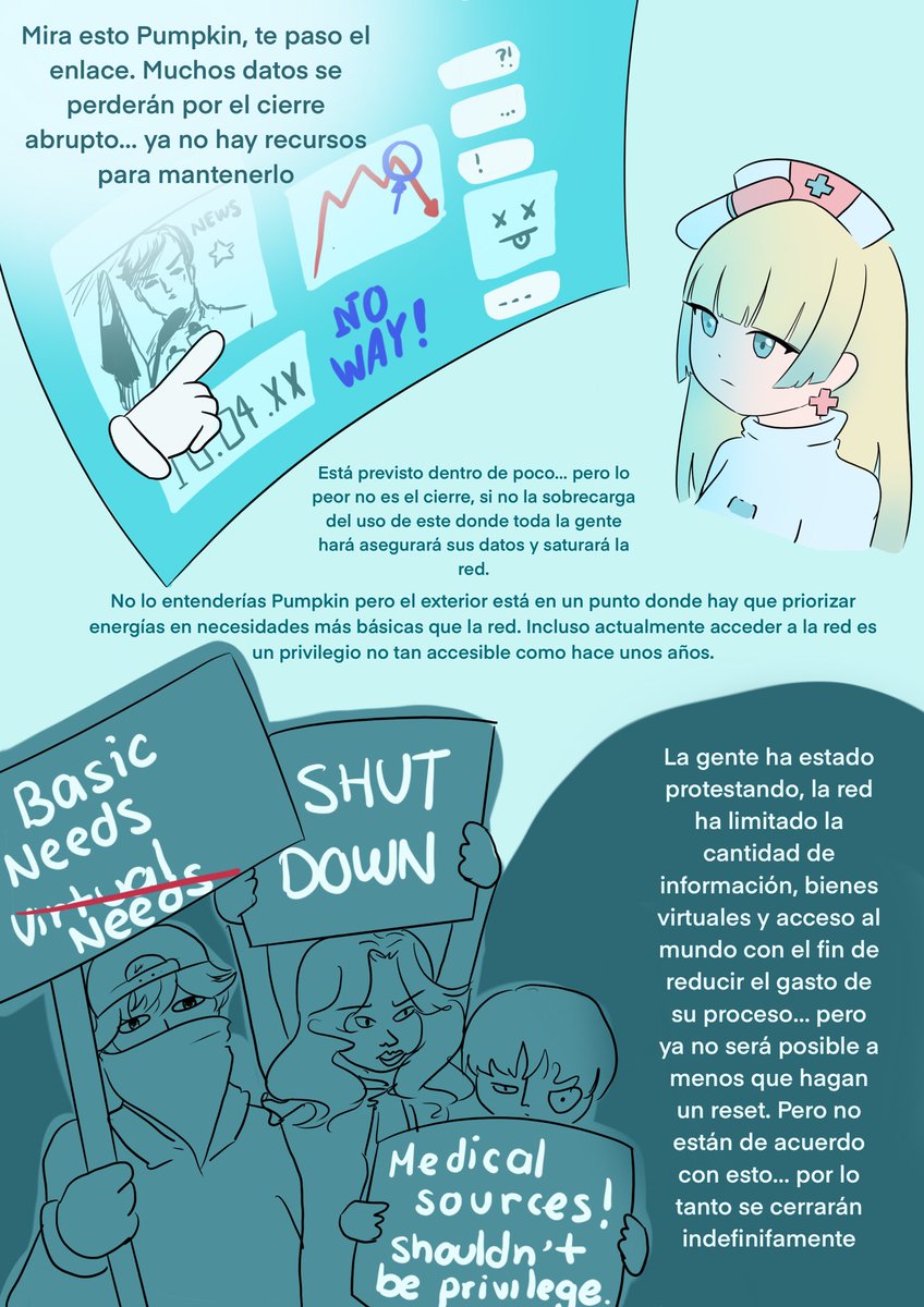 archive_angel's tweet photo. Comic "Desconexión Exitosa." #ClickOnPumpkin

- Parte 1.5 - 

Pumpkin descubre la realidad del mundo exterior y se plantea que debería hacer en adelante.

Espero y lo disfrutes! #pumpkillust https://t.co/kS1T47zJfv