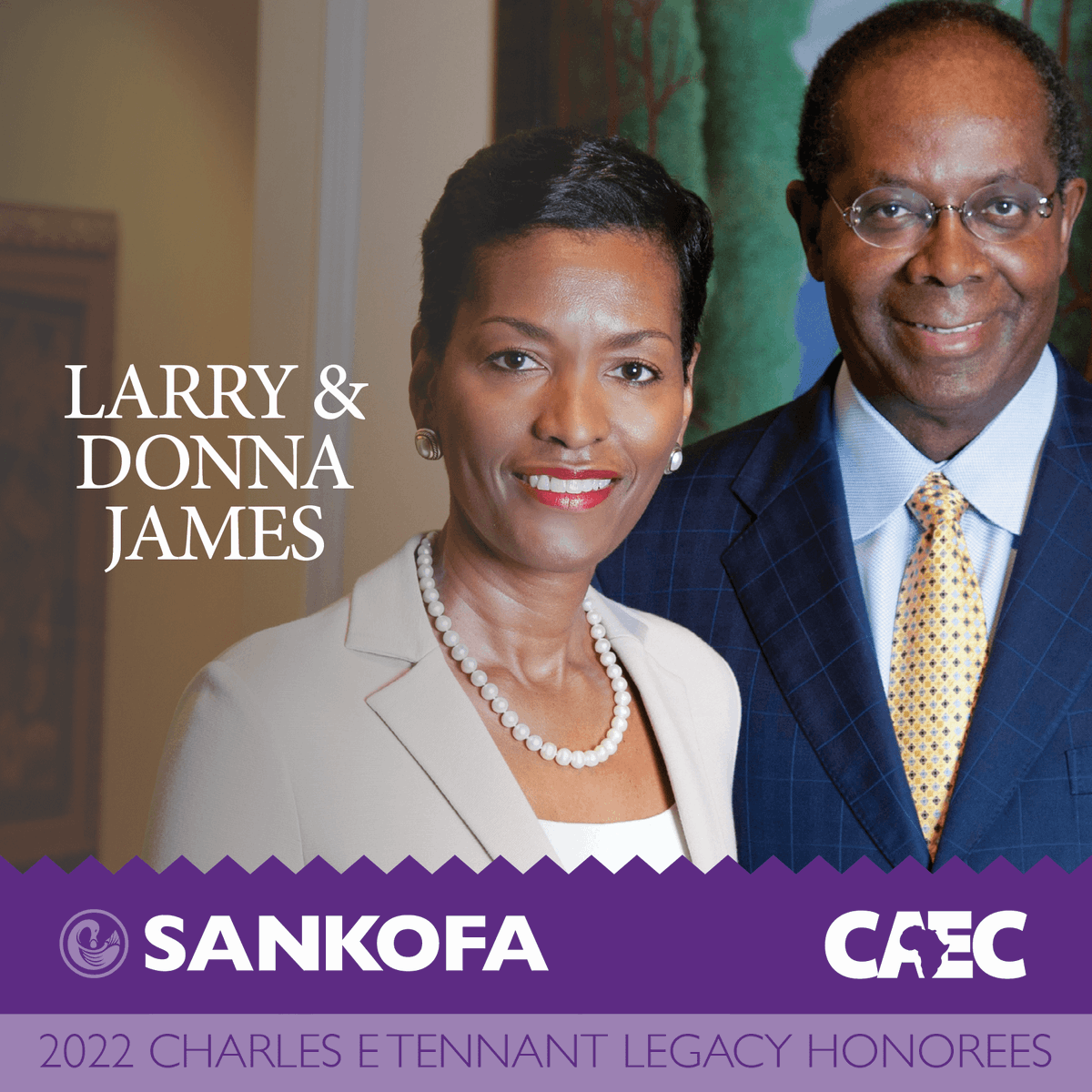 caeclead's tweet photo. Congratulations to Larry and Donna James two of our Sankofa 2022 Charels Tennet Legacy Honorees
Join us for Sankofa 2022: Celebration of Leadership
Tuesday, February 22, 2022 at 7:30PM
Watch live on NBC4
#Sankofa2022 #CAEClead #BlackHistoryMonth https://t.co/sKPQ9Cu8Tk