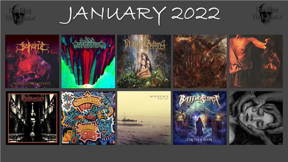 BlogThatFailed's tweet image. As always I'm fucking miles behind but - better late than never - here are my fav metal records from January. Quite a decent spread of styles represented! Any of these on anyone else's lists? #BestMetal2022 #Sothoris #DarkMillenium #Descent #Wolfbastard #Celeste