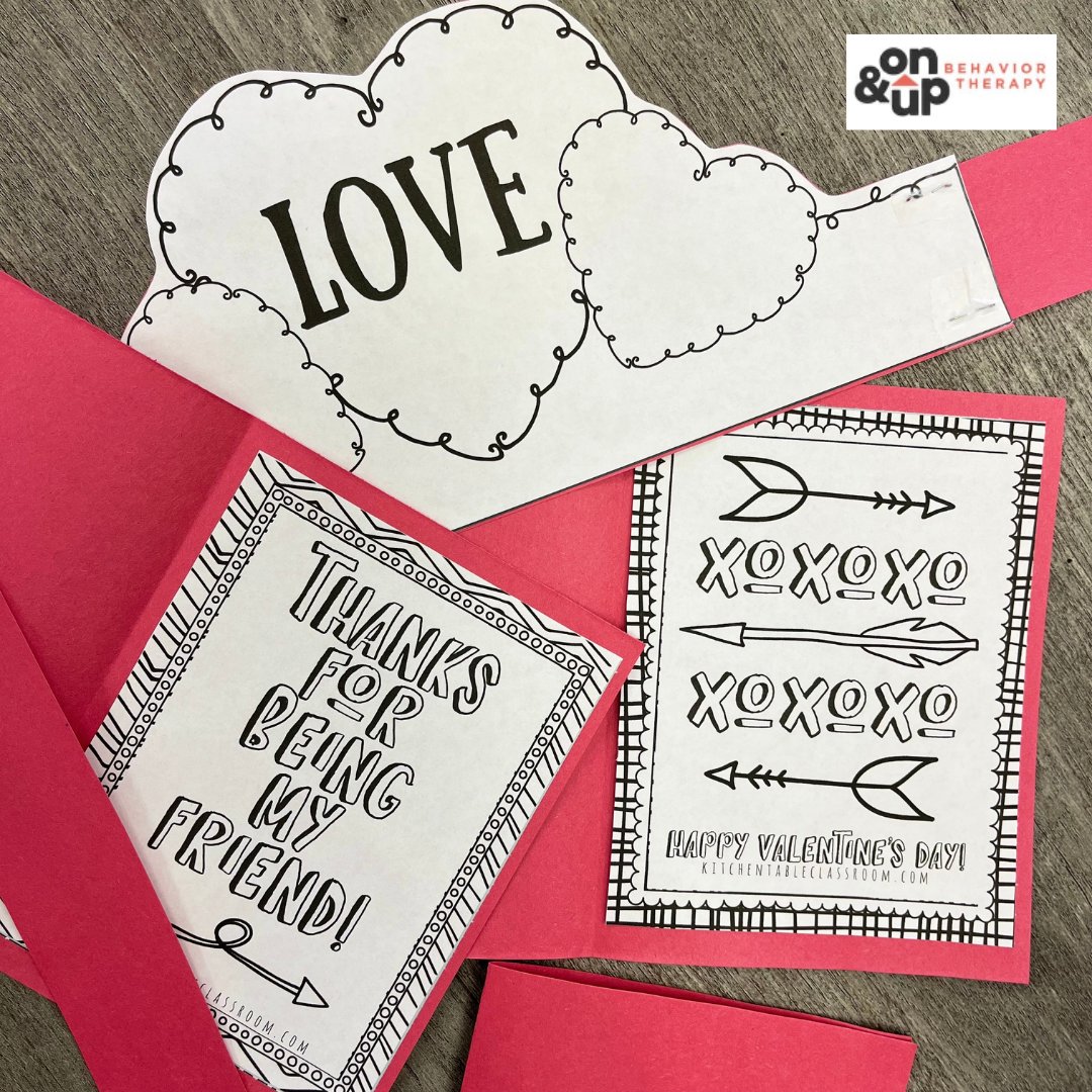 OnUpBehavior's tweet photo. On &amp; Up wishes you and your loved ones a Happy Valentine's Day! 
We made some arts and crafts to honor love and friendship on this special day 💗

#ValentinesDay #ABA #abatherapy #appliedbehavioranalysis #Onupbehavior https://t.co/I9YRCPA7EX