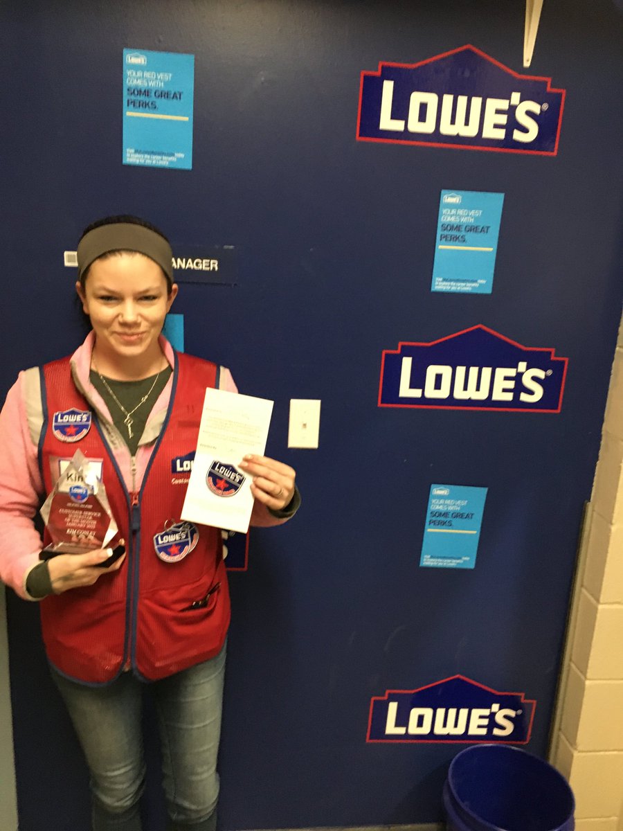 1889Lowes's tweet photo. Three awesome associates getting recognized with a trophy for living the Lowe’s values. Kim Janice and Marcel always doing the right thing. Way to go appreciate you ⁦@Bracken73P⁩ @Anthonybattle1 https://t.co/PBCZ4hzvEd
