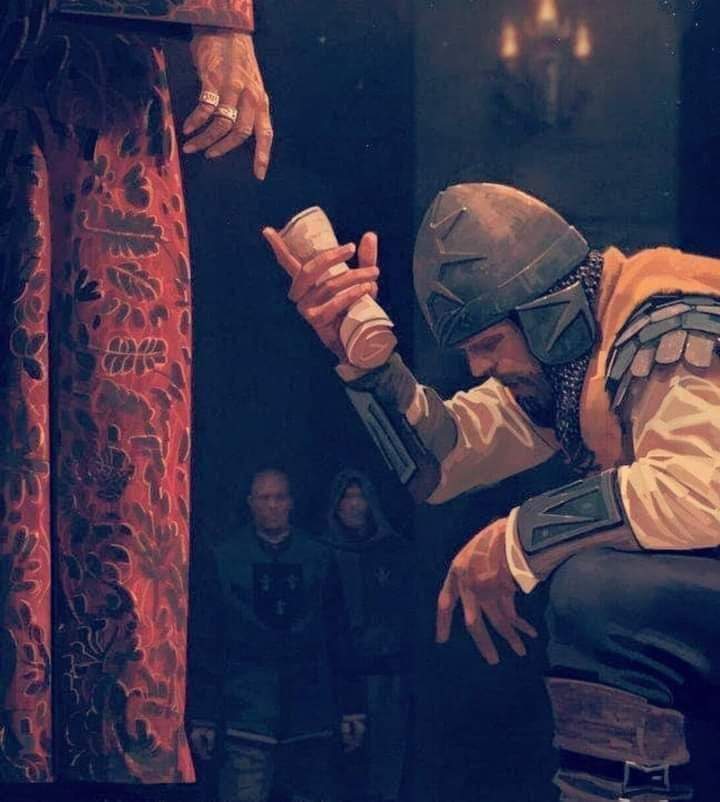 من قيصر الروم لمعاوية:
علمنا بما وقع بينكم وبين علي بن أبي طالب، وإنا لنرى أنكم أحق منه بالخلافة،فلو أمرتني أرسلت لك جيشآ يأتون إليك برأس علي
ورد معاوية على هرقل،قائلا:
أخان تشاجرا فما بالك تدخل فيما بينهما؟
إن لم تصمت أرسلت إليك بجيش أوله عندك وآخره عندي يأتونني برأسك أقدمه لعلي