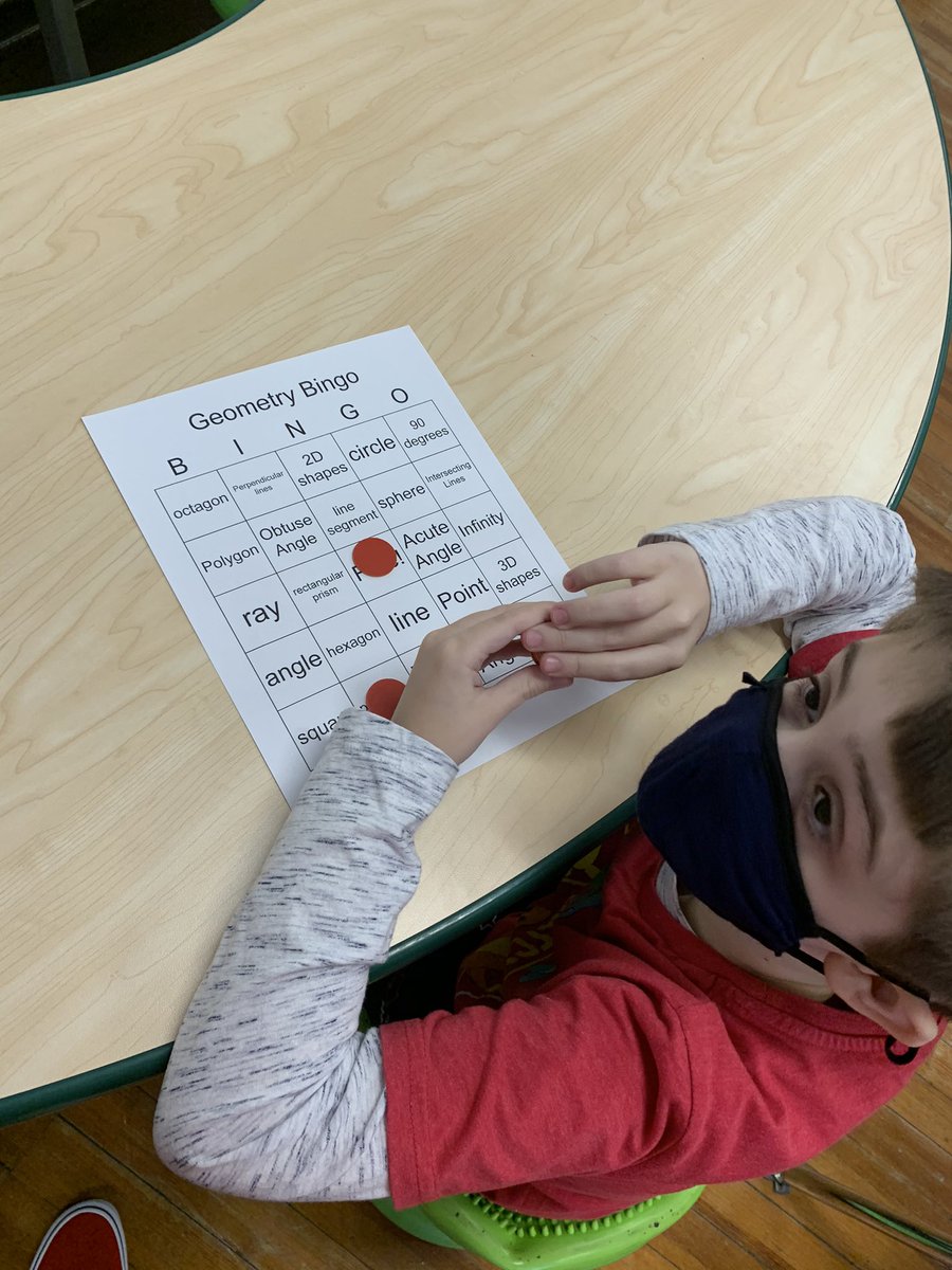 ItzitlD's tweet image. Reviewing for our math test with some Geometry Bingo #WeeLoveMath @cdanchken