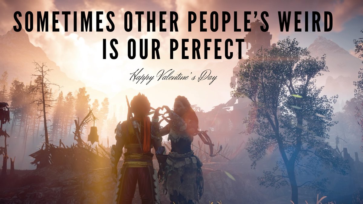 MadfishMagpie's tweet photo. Happy #ValentinesDay2022 from @DamachSmash and me!  #virtualphotography gone super sweet mode!  #HZDPhotoMode #HZD #TombRaider #LaraCroft #Fallout76 https://t.co/volzjhct0E