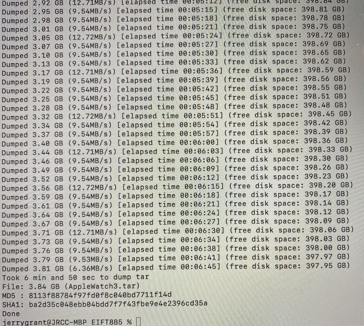 Big shout-out to <a href="/v_katalov/">Vladimir Katalov</a> and <a href="/ElcomSoft/">ElcomSoft</a> on their latest Beta 5 of iOS Forensic Toolkit. They fixed an  issue with an Apple Watch 3 extraction overnight. I was able to get a Full File System Extraction with the new build today. Didn’t have the paired iPhone so this is awesome!