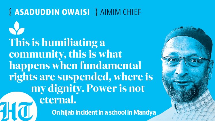 htTweets's tweet photo. “I may not be alive to see this, but one day a woman wearing hijab will become the prime minister of this country,” AIMIM chief @asadowaisi said amid ongoing #HijabRow

Read more - https://t.co/BQXA7AlVzV https://t.co/7qDsaJRoEc
