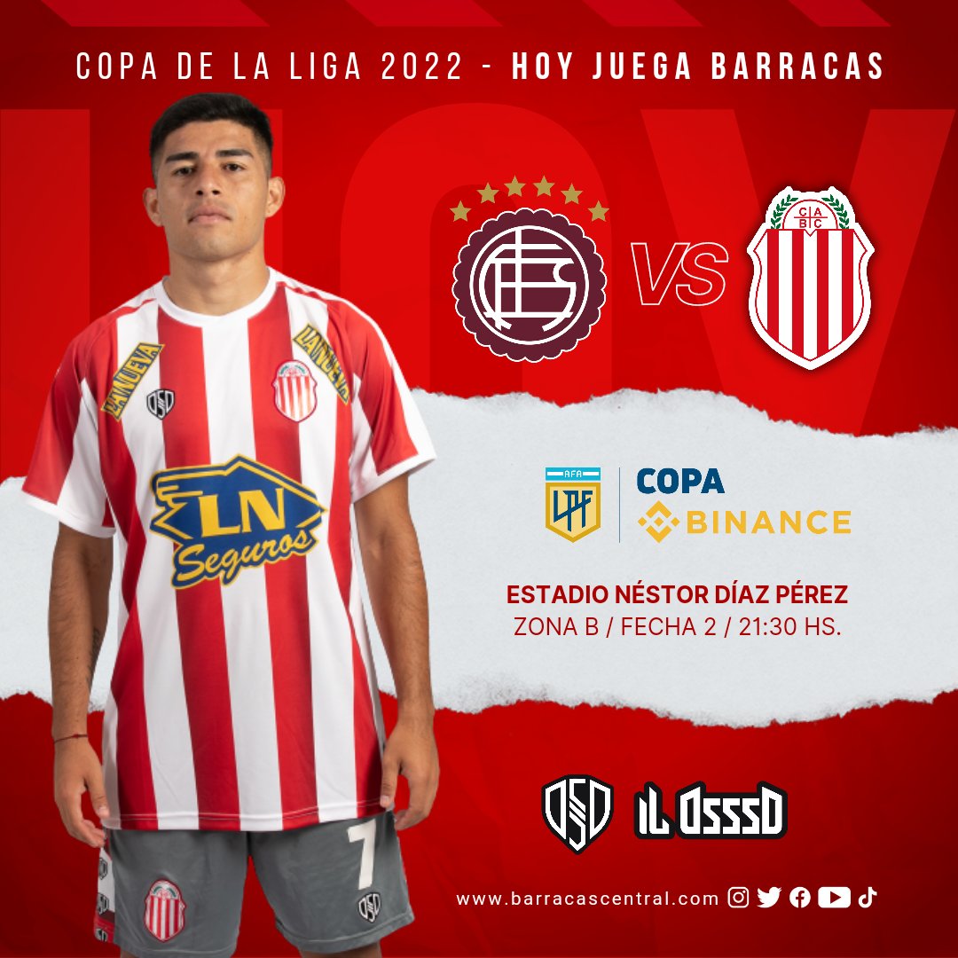 🏆 Copa de la Liga Profesional #CopaBinance - Fecha 2 - Zona B

🆚 Lanús
🏟 Néstor Díaz Pérez - Lanús 
🕰 21:30 hs.
📺 TNT Sports
👤 Árbitro: Pablo Echavarría

📜 Previa del partido 👇
barracascentral.com/noticias/1473-…