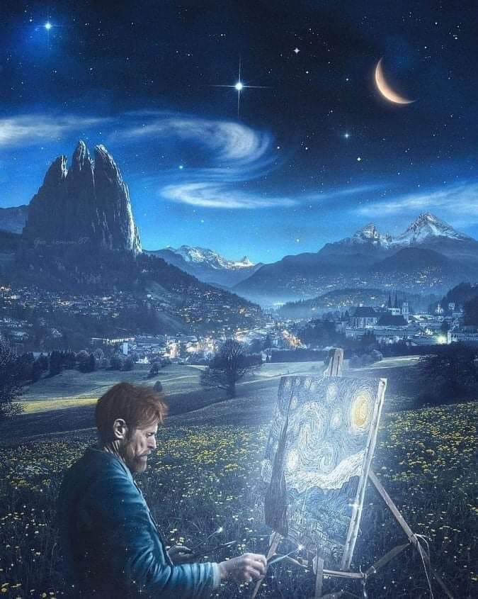 Arteymas_'s tweet image. "Confieso que no se por qué, pero mirar las estrellas siempre me hace soñar".🌌

-Vicent Van Gogh.