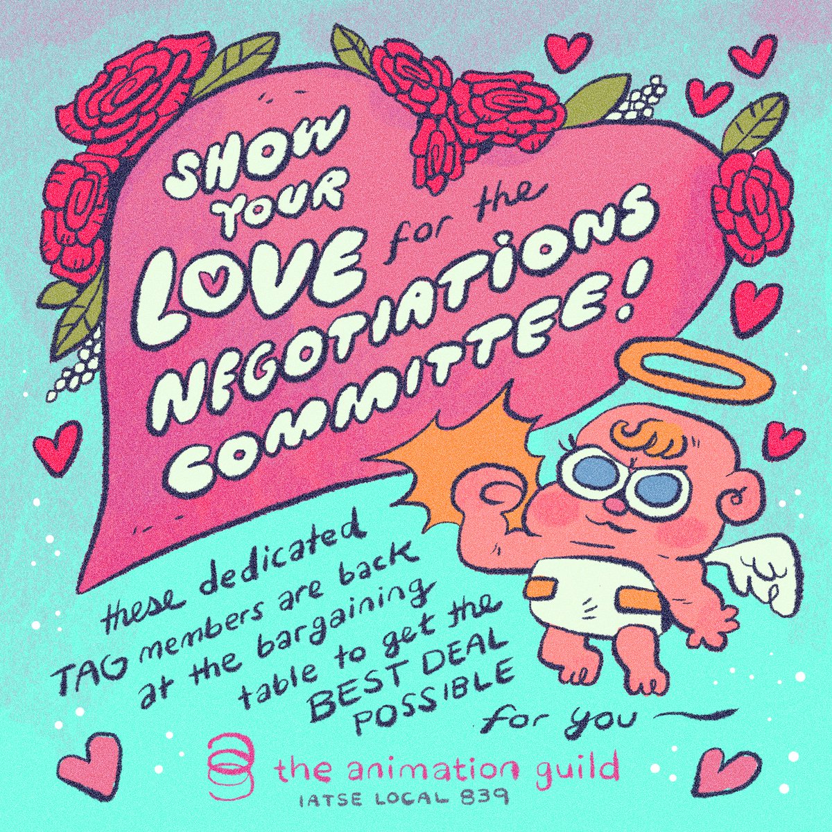 MMeghanMcCarthy's tweet image. Show your love for the Negotiations Committee! These dedicated #AnimationGuild members are back at the bargaining table today to get the best deal possible for you! #NewDeal4Animation #WePowerAnimation