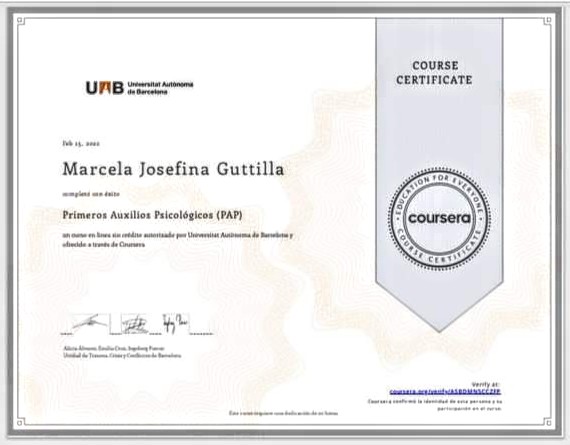 MarcelaGuttilla's tweet photo. Primeros Auxilios Psicológicos es una herramienta de gran utilidad en momentos de estrés agudo o estrés postraumático, debido a diferentes circunstancias que se deben afrontar a nivel personal o grupal.
Agradezco a #Universidad Autónoma de #Barcelona #PAP
https://t.co/8H6bb1x0vQ https://t.co/cR4WDlGs8U
