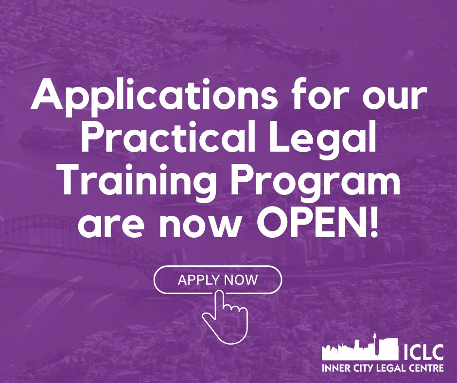 Applications for our Practical Legal Training program are now open! Do you want to be a part of ICLC team? Follow the link for more details on how to apply: iclc.org.au/.../practical-…
#legal #training #placements #PLT #NSW #student