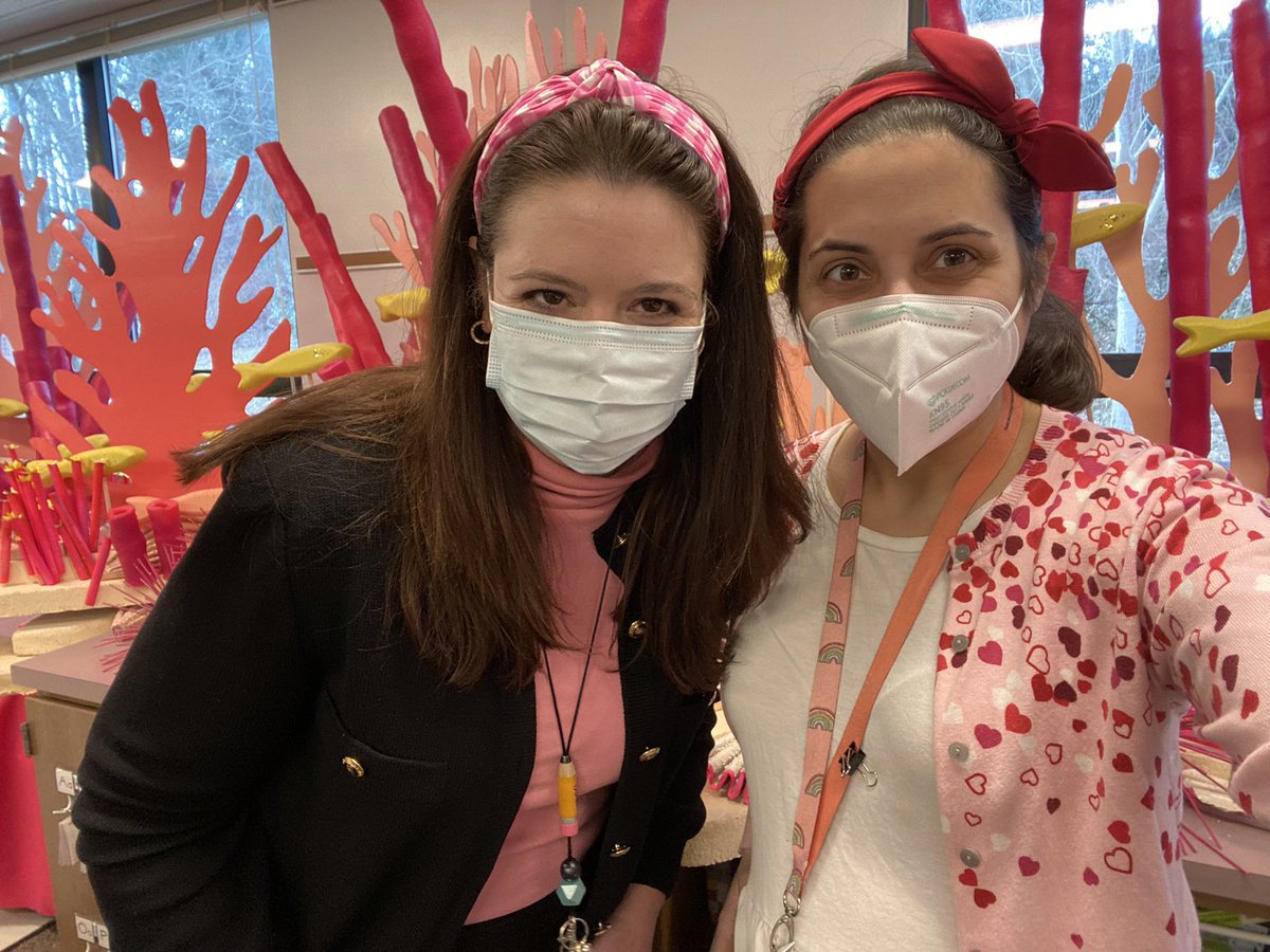 Happy Valentine’s Day, friends! Fun to celebrate in person with students &amp; staff. #hugs #friendship #pink #hearts #candy <a href="/ATS_Davies/">Nicole Davies</a>