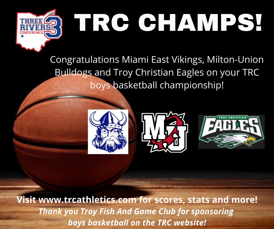 Congratulations <a href="/MEBoysBBall/">Miami East Boys Basketball</a>, <a href="/MUBoysBasketba1/">MUhoopers</a> &amp; <a href="/CoachZawadzki/">Troy Christian Hoops</a> on sharing the boys basketball title! <a href="/CraftRoger/">TRC Commissioner</a> <a href="/BethelBeesAD/">Bethel Athletic Department</a> <a href="/CHSBuccsAD/">Covington Buccs</a> <a href="/LehmanCatholic/">Lehman Catholic High School</a> <a href="/MiamiEastHS/">Miami East HS</a> <a href="/MU_Bulldogs/">Milton_Union_Athletic_Info</a> <a href="/nrpolarbears/">Northridge Athletics</a> <a href="/rls_pirates/">Riverside Local Schools</a> <a href="/AthleticsTc/">TC Eagles Athletics</a> <a href="/SWOFCP/">SWO Full Court Press (SWOFCP)</a> <a href="/mvhoopvault/">Miami Valley Hoop Vault</a> <a href="/EFrantzMP/">Eric Frantz</a>