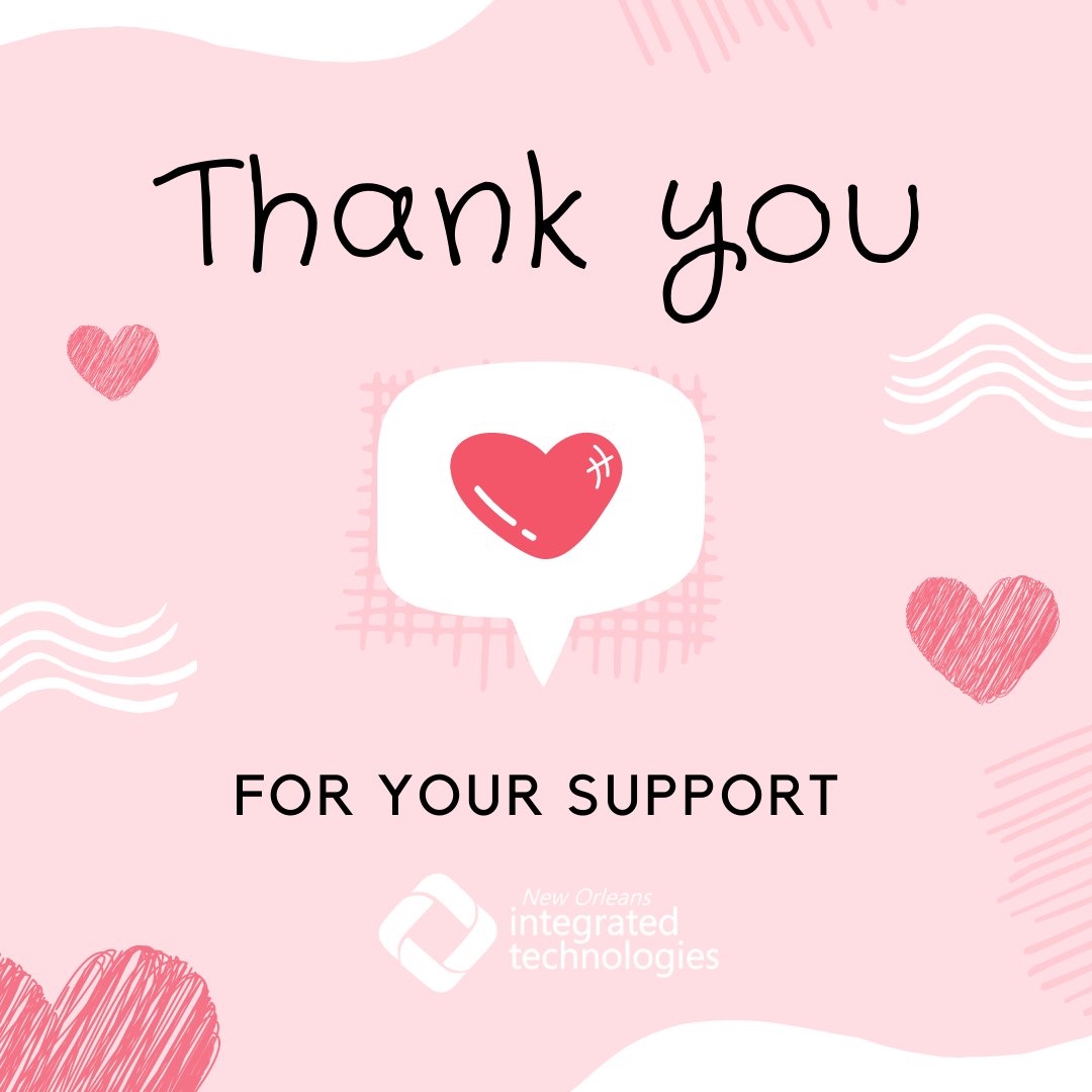 NewOrleansIT's tweet photo. We just couldn't let #ValentinesDay2022 pass without letting you know how appreciated you are. WE LOVE WHAT WE DO BECAUSE OF YOU! ❤ #thankyou #Thanks #Valentine #ValentinesDay https://t.co/gHYHuSLyPJ