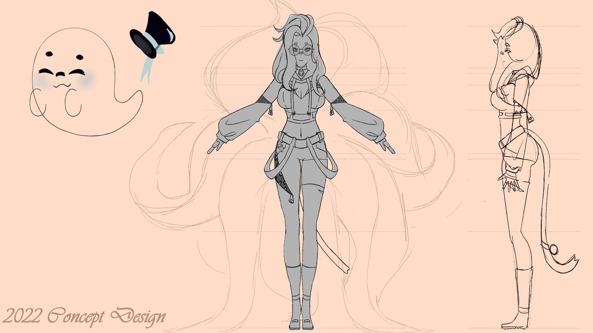 Thanks to everyone who stopped by today. I need to do some tweaks before I share an official showcase for my new model but in the meantime I wanted to pose the concept work for the model. #Vtuber #VTuberEN #ENVTuber