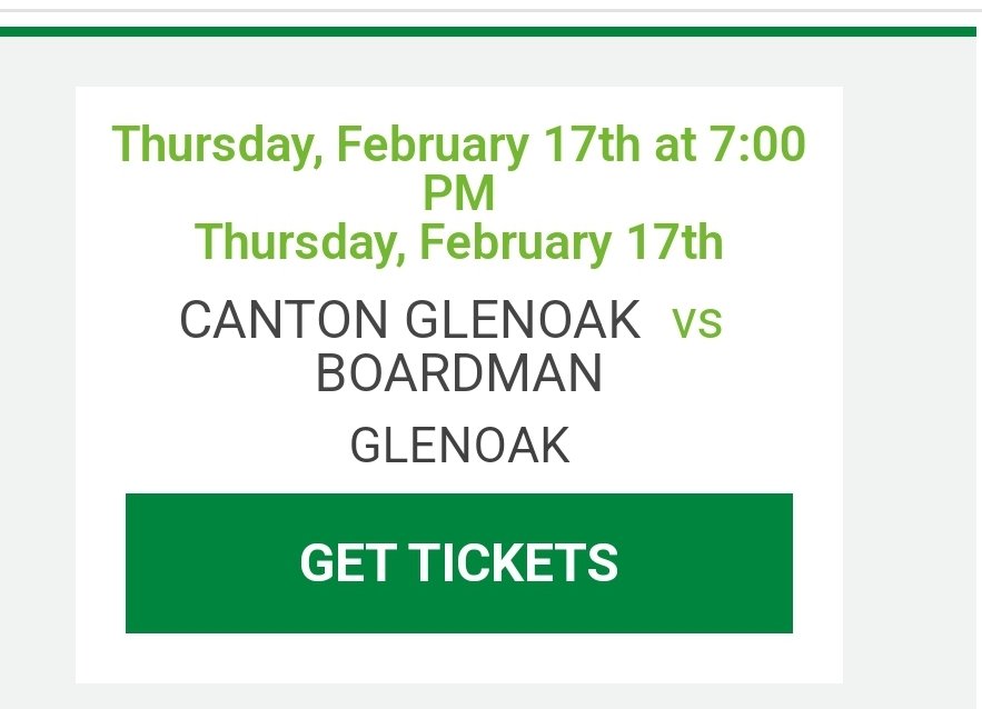 Come out &amp; support the Lady Eagles as we open up Sectional play @ home on Thursday, February 17 at 7pm vs. Boardman.
💚🦅🏀💛 Here is the link to purchase tickets: ohsaa.org/tickets 
Once on the site, click on
1. Boys-Girls basketball
2. Girls basketball
3. Massillon(Reg 1)
