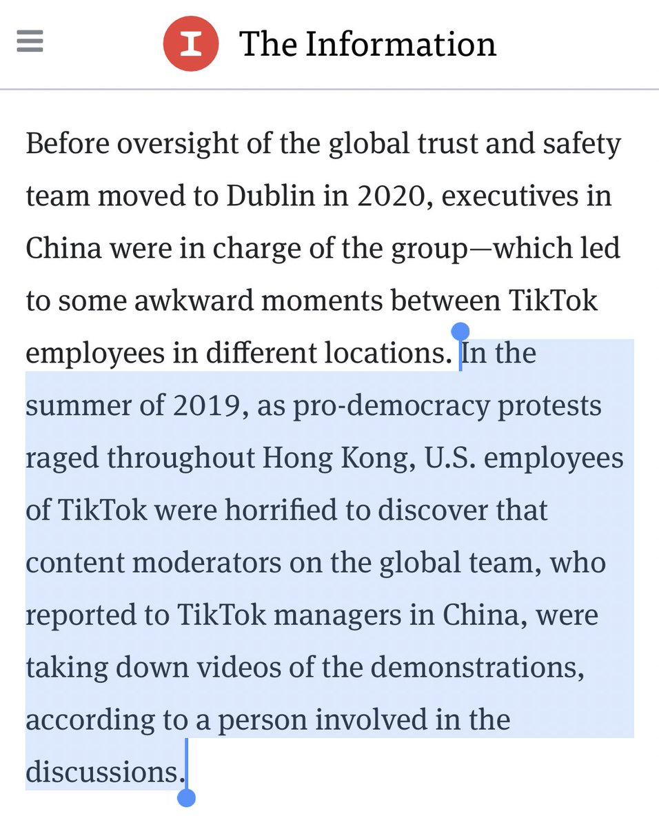 Still amazes me that we would never have allowed the Soviet Union to own CBS/NBC/ABC during the Cold War but we let the Chinese Communist Party control the black box algorithm for the most popular social media app in our country