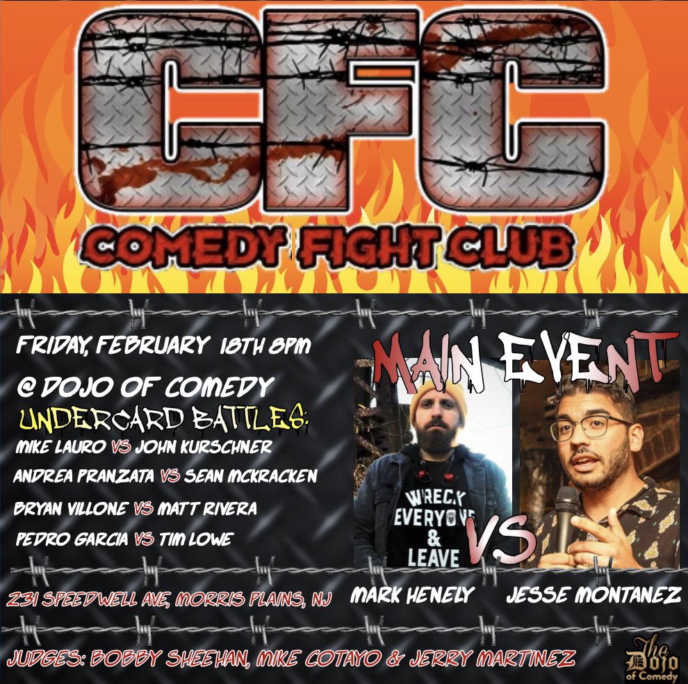 YAH!! THATS RIGHT!! Jersey we are coming for you this Friday!! Back at the @dojoofcomedyeast in Morris Plains

We got a stellar line up with a Judges Panel to keep the night rocking with Main Event <a href="/markhenely/">BXG DXG</a> VS @jessemcomic 

See you in the arena