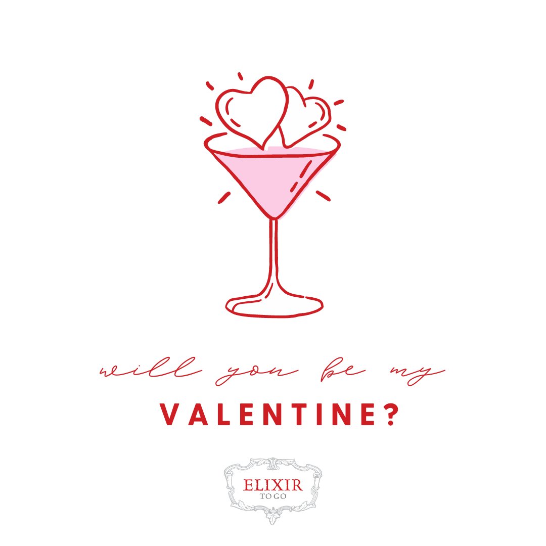 Happy Valentine's Day from Elixir To Go! Tag your Valentine (and make them one of our drinks tonight 😉)! #ElixirToGo #ValentinesDay #HappyHour bit.ly/2EC0vyI