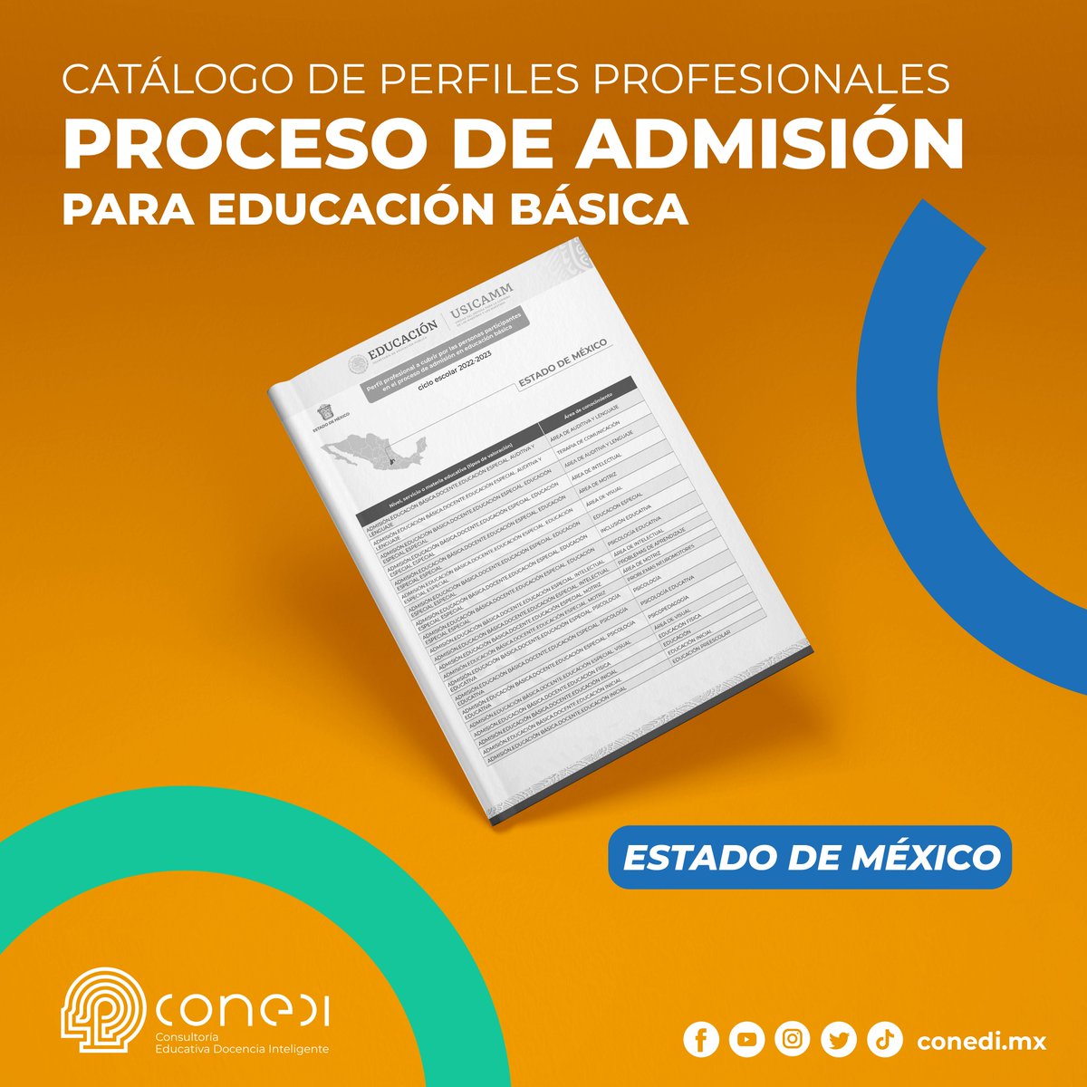 CONEDIMX's tweet photo. 📌 Les compartimos la Convocatoria para el Proceso de Admisión para Educación Básica y el Catálogo de Perfiles Profesionales a cubrir por las Personas Participantes en el proceso.
Estado de México.
Ciclo Escolar 2022-2023
https://t.co/YRpXAPUFMp https://t.co/URWLLduozW