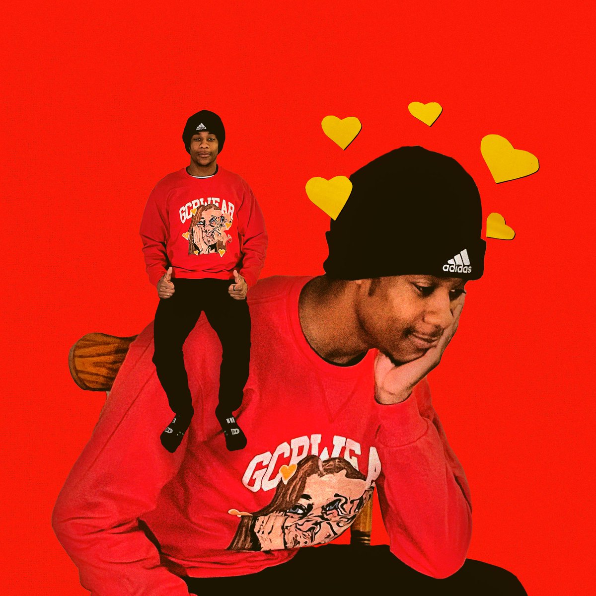gcpwear's tweet photo. DISTORTED LOVE CREWNECK OUT NOW, LINK IN BIO. HAPPY VALENTINES DAY FROM GCPWEAR 💛 https://t.co/8yX0zYOOOn