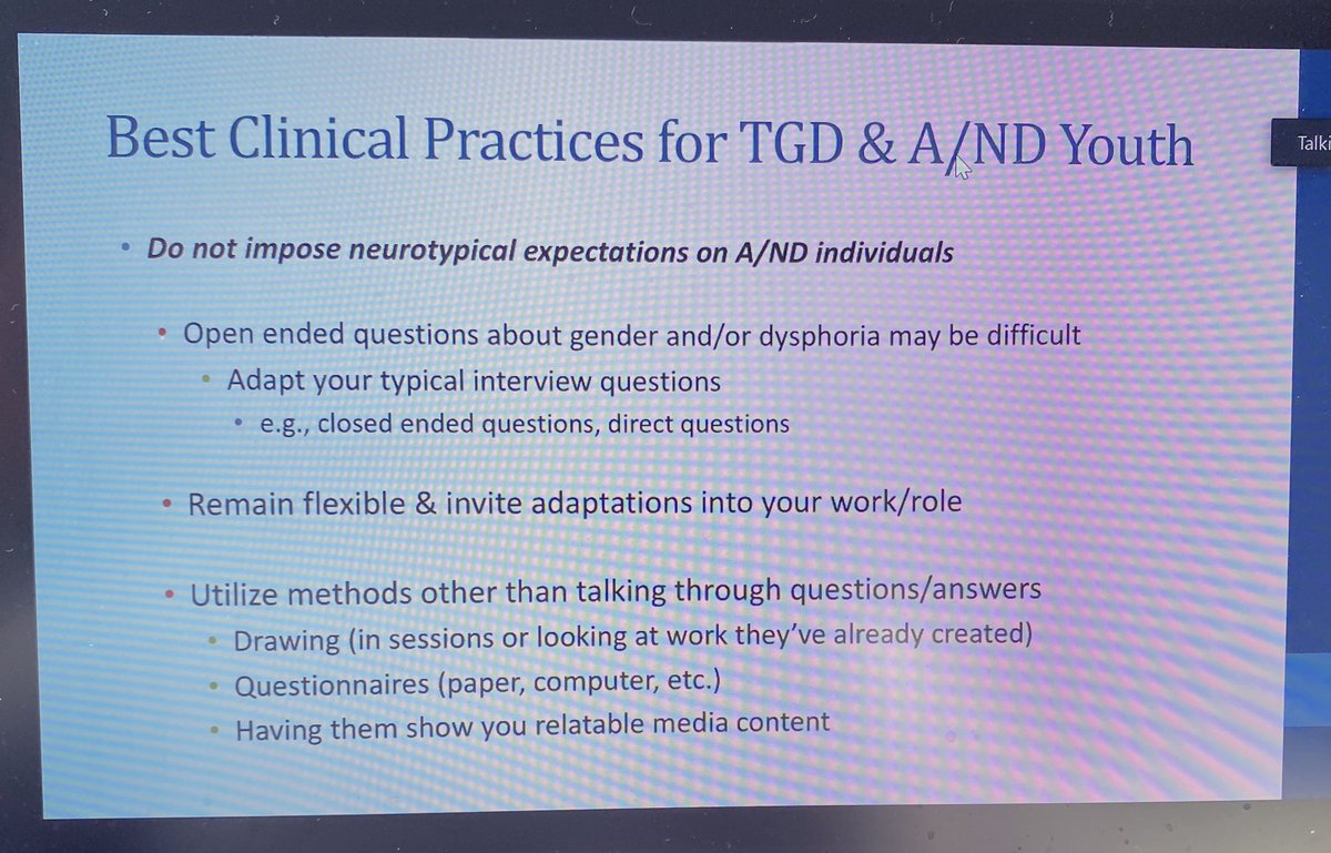 Marie Reilly, MD (@mariereillymd) on Twitter photo 🌈Gender diversity is common in children and adolescents with #autism or #Neurodiversity
Best practices for providers include adapting traditional methods to help individuals communicate their identity
#medtwitter #MedEd #pediatrics <a href="/SDBPeds/">Society for Developmental & Behavioral Pediatrics</a> 🌈Gender diversity is common in children and adolescents with #autism or #Neurodiversity
Best practices for providers include adapting traditional methods to help individuals communicate their identity
#medtwitter #MedEd #pediatrics <a href="/SDBPeds/">Society for Developmental & Behavioral Pediatrics</a>