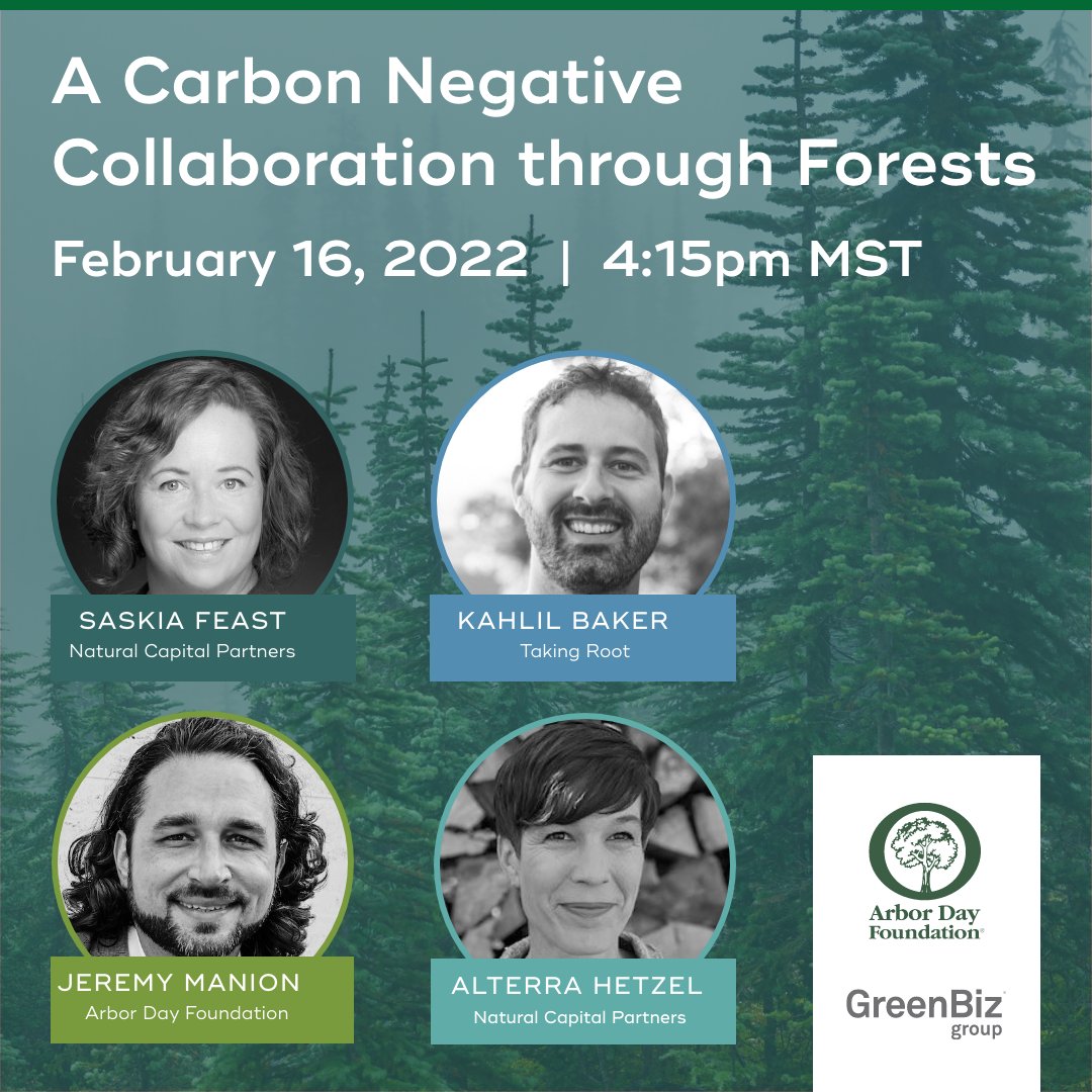 Join @arborday, @TakingRoot & @NatCap_Partners at #GreenBiz22 to discuss what it means to mobilize around #NetZero ambition. We will lead a conversation on near term opportunities for companies looking to put progressive climate commitments into action through #forests.