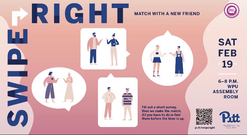 ForbesHall1's tweet photo. Looking to spice up your social life? Look no further! Swipe Right is a chance to make new connections! https://t.co/38tHKTDwlv