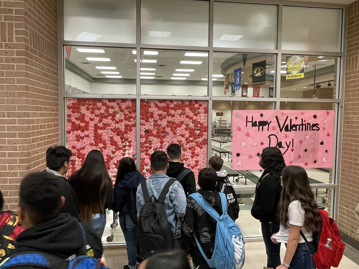 Each student <a href="/JimBarnesMS/">Jim Barnes Middle School</a> had a valentine heart made just for them! Finding their name and the smiles they had were priceless! 🖤💛