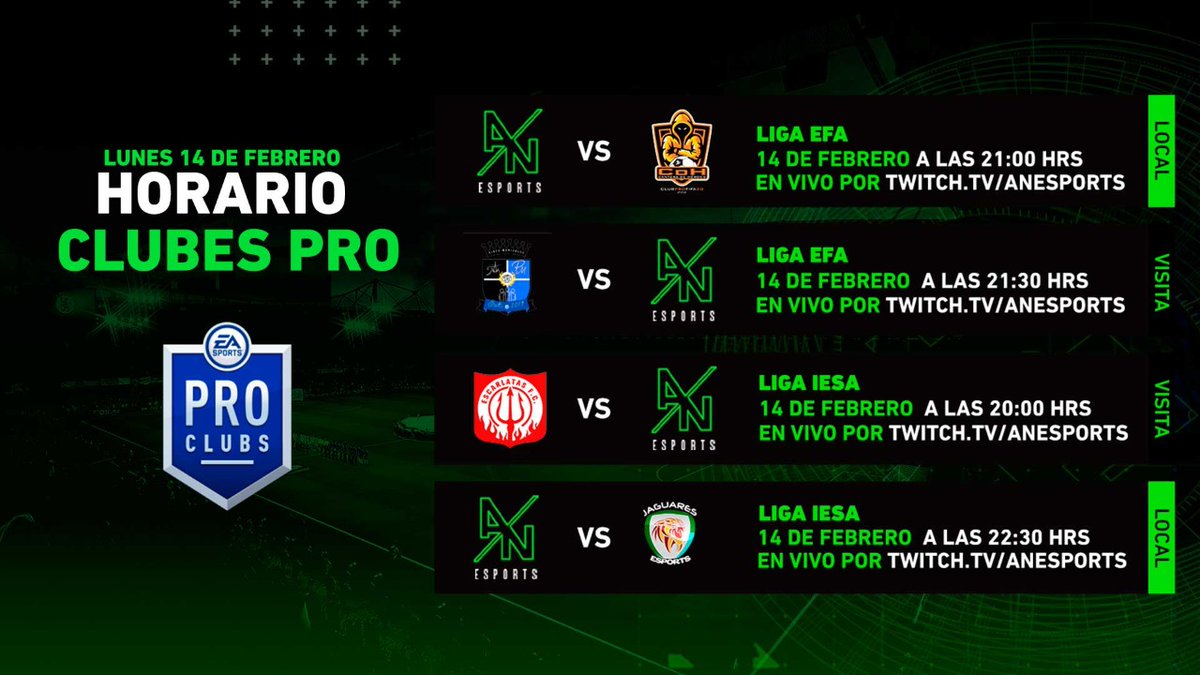 esports_an's tweet photo. La competencia en #FIFA22 no se detiene 🔥

Hoy jugamos por @EFAColombia y @iesa_colombia y la hinchada digital estará con nosotros 🎮⚽

📺https://t.co/zqoOwMsvWX
📅Lunes 14 de febrero desde las 8:00 PM

Vamos verdoalaga 💥⚽

#VamosNacional #ClubesPro #FIFA #ANEsports https://t.co/HrbWM2X2yC