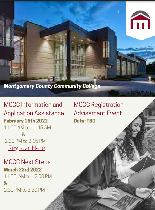 PWGuidance's tweet photo. Montgomery County Community College Application Assistance at PWHS will take place on Wednesday, February 16 at 11:00am and 2:30pm.  To register, click here: https://t.co/IYNsDPn7hf https://t.co/tFwtcpIMNr