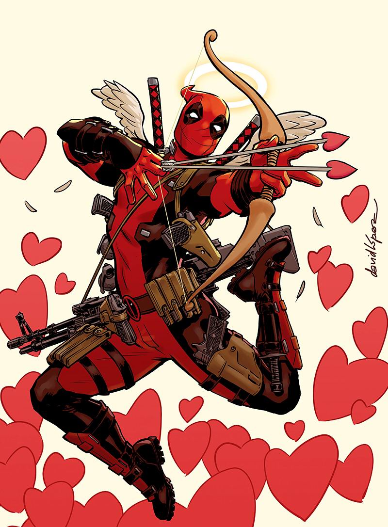 "Don't you worry you lonely fucks! Cupid is here to spread love!"[Why did we soak the arrows in dissolved Viagra again?]{Why else do you spread love?!?}