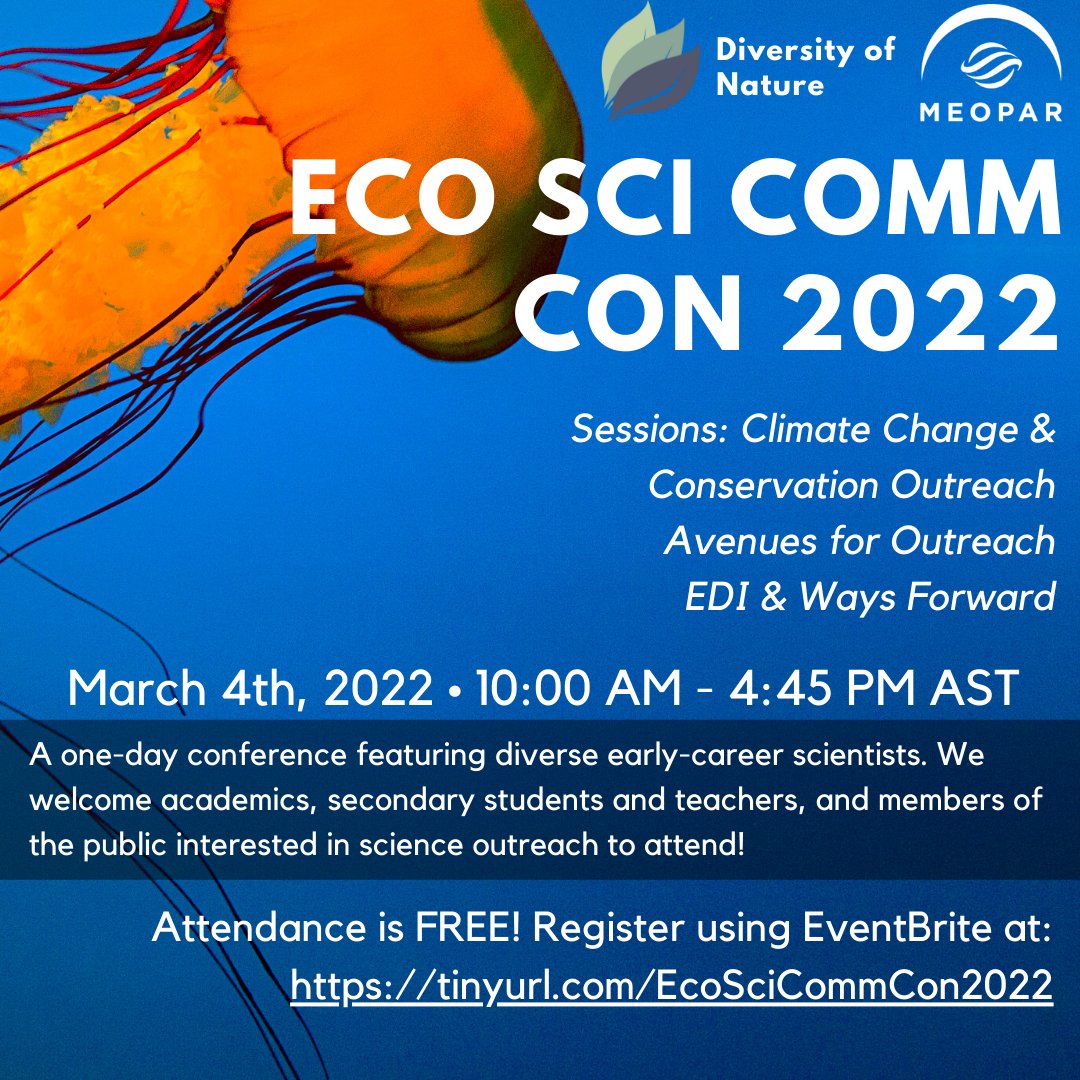 Registration (free) now open for our virtual Ecological Science Communication Conference on March 4th. We have an amazing lineup of speakers who will share their expertise in science communication and outreach in ecology and the natural sciences!
