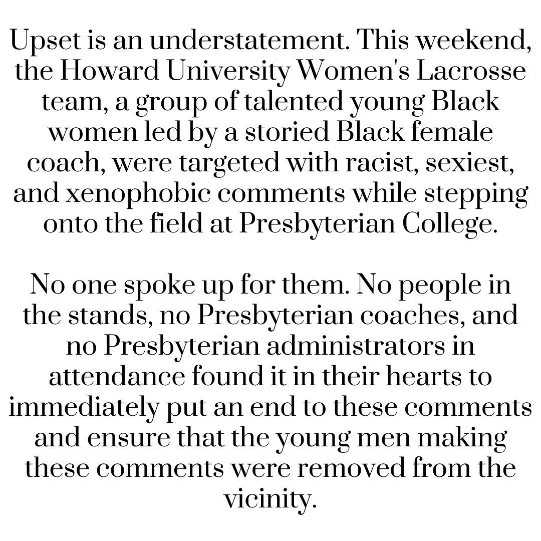officiallaxgirl's tweet photo. My thoughts regarding the racist incident at Presbyterian College. https://t.co/76zPX6daIs