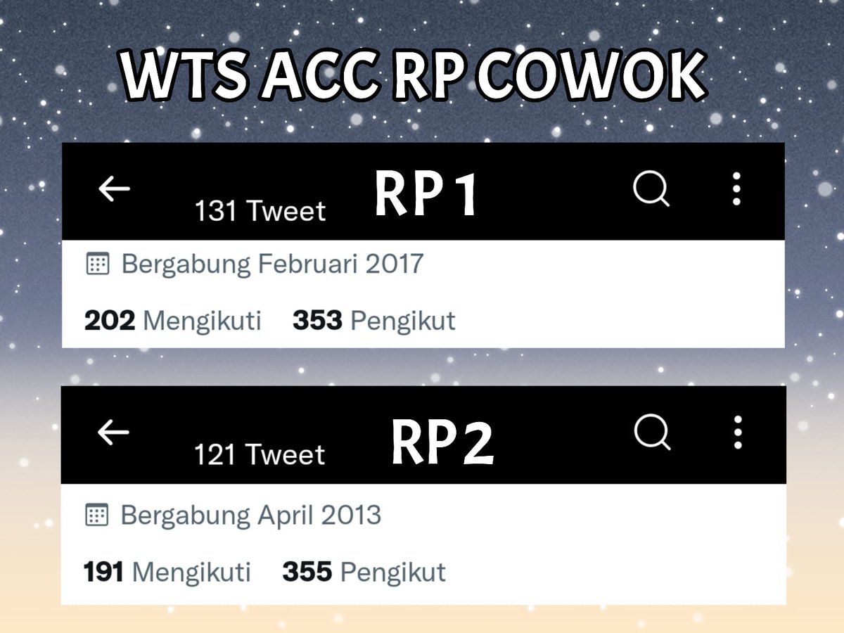 WTS ACC RP COWOK

RP1 : x.com/poaise 
RP2 : x.com/poxise 

💸 : 14k/acc 

✓ v all (mastip 13 april 2022)
✓ dapet pass email + nomor
✓ go green
✓ dapet wa neng verif
✓ masuk ht &amp; mt nonmoots
✓ gapernah 🍣/l/72h