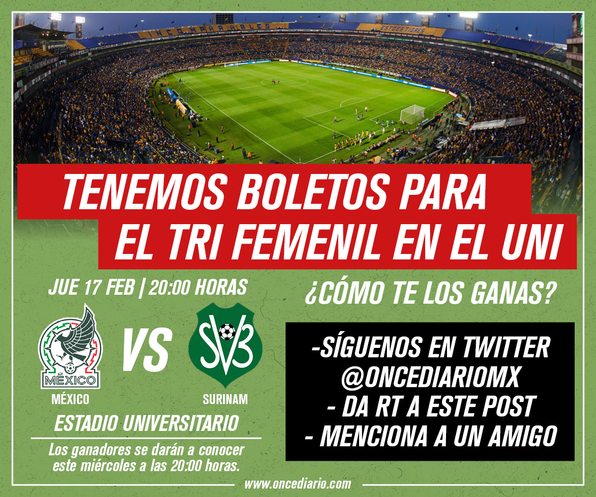 oncediariomx's tweet photo. 🚨 ¡ONCE TE LLEVA A VER AL TRI FEMENIL! 🚨

Participa por boletos para el #México vs. #Surinam de este jueves en el Uni. 🔥🏟️

¡Sigue los pasos! 👇 https://t.co/8Tys3eGkdX