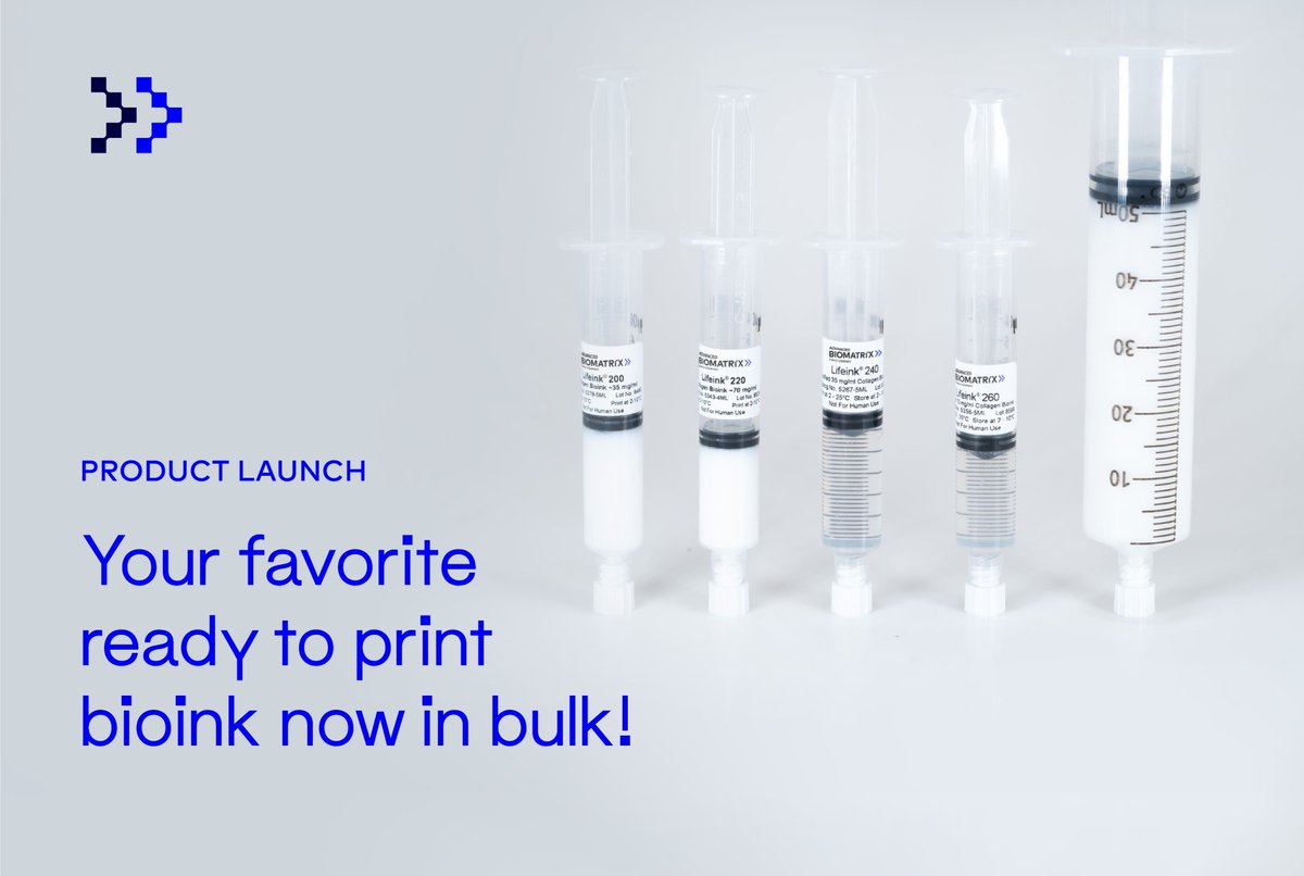 ApacCellink's tweet photo. 【新製品のご紹介】
第五弾は、大容量50mLのLifeink 200！

これまでの5mLの販売に加えて、大容量50mLシリンジでのご注文が可能になりました。大きな組織モデルや、ハイスループットのバイオプリントでご活用ください。
#コラーゲン #3Dバイオプリンティング https://t.co/QJhCeTCJIp