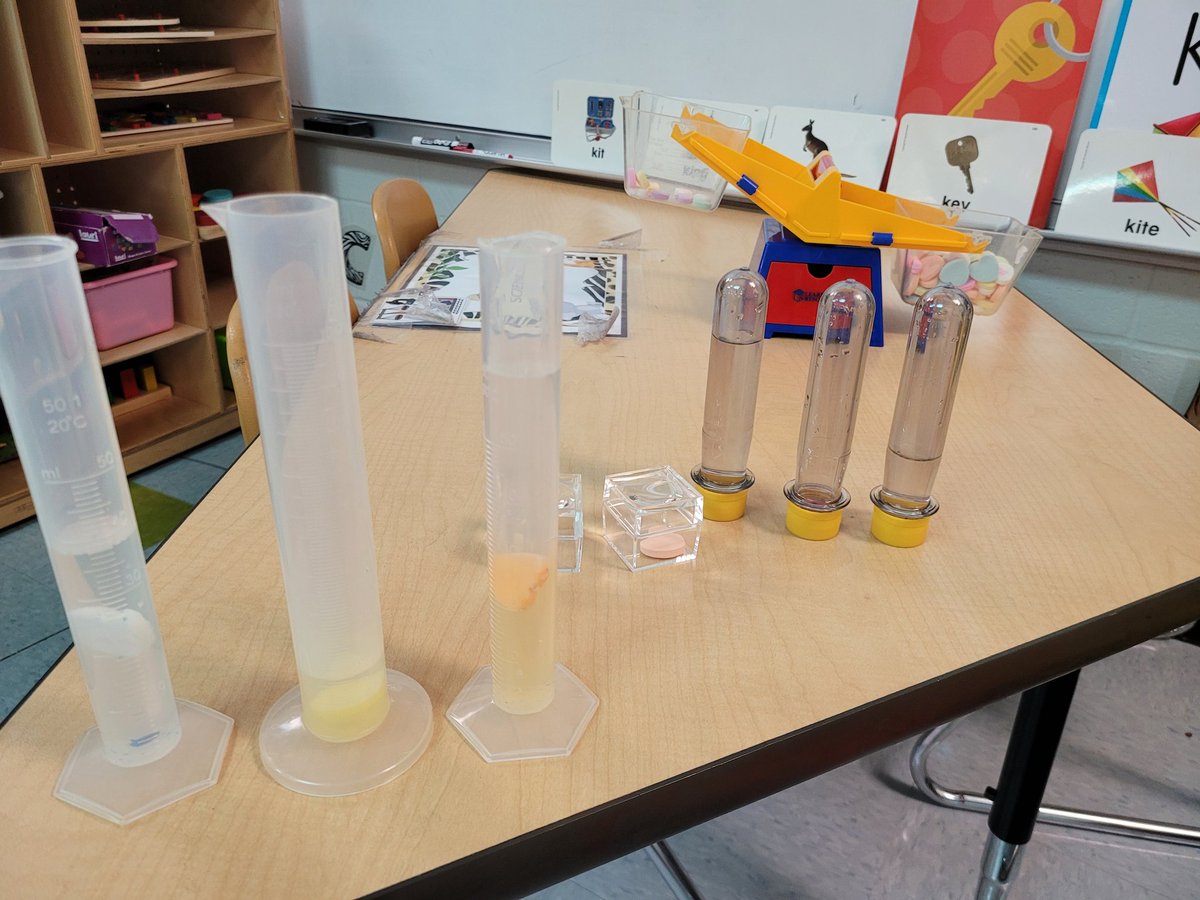 MsSarahPreKCMES's tweet photo. Pre K experimenting with how much water will dissolve the candy hearts,  force and motion to make cupid fly and comparing sets by size and quantity. @CMESLions @TracyThomasCMES #teamCMES #CMESwins https://t.co/0nbIbWP9je