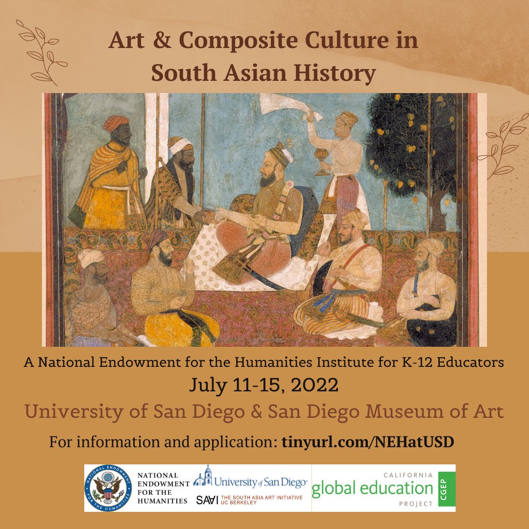 Join us at the University of San Diego July 11-15, 2022, for this exciting new NEH Institute for Teachers. Please share with colleagues. Registration closes March 1. tinyurl.com/NEHatUSD <a href="/CalGlobalEdNet/">California Global Education Network</a> @calgeography <a href="/CSMP_Network/">California Subject Matter Project</a>