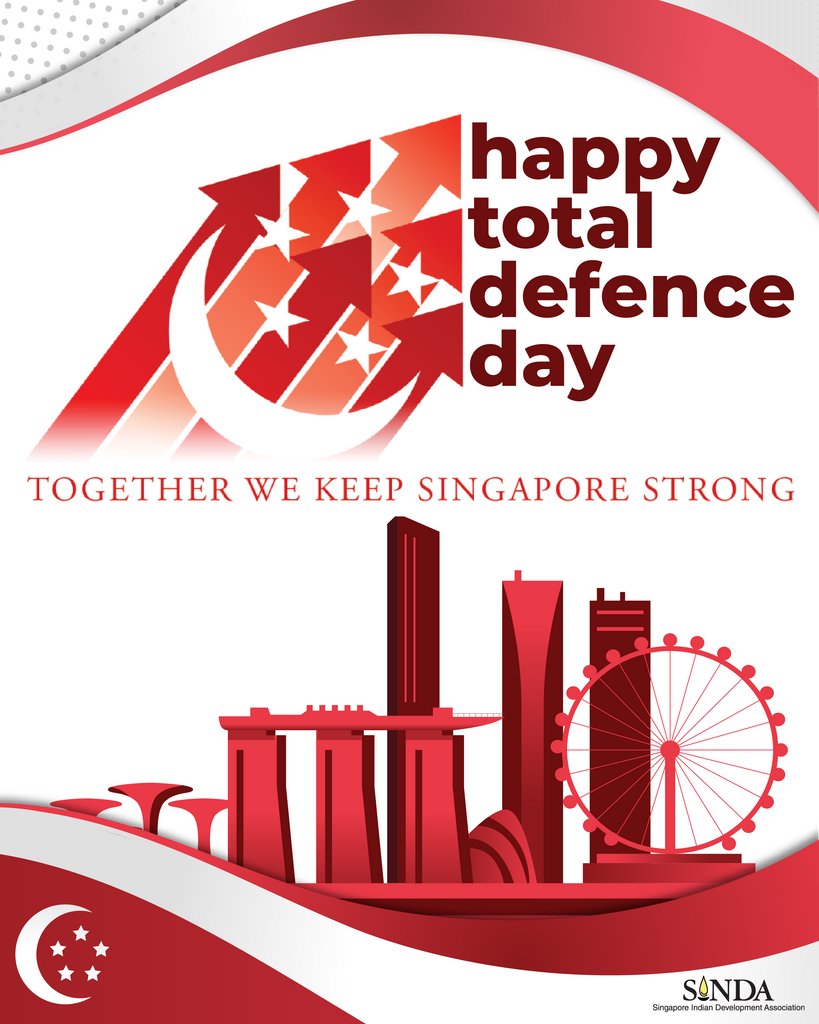 mysinda's tweet image. Happy Total Defence Day! 

Together, we are stronger as a nation. Let’s continue to play our part in Singapore’s defence.

#WeAreTotalDefence #MilitaryDefence #CivilDefence #EconomicDefence #SocialDefence #DigitalDefence #PsychologicalDefence #TogetherWeKeepSingaporeStrong