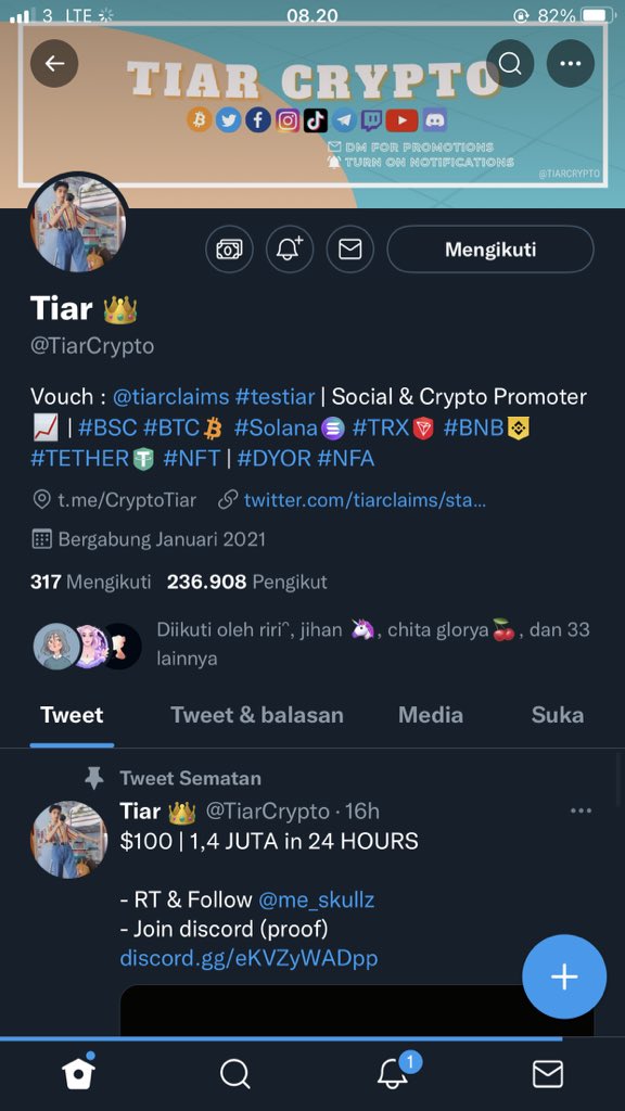 premikawayande's tweet photo. @GiveAwayHost @TiarCrypto https://t.co/Hhb9bfJgEP