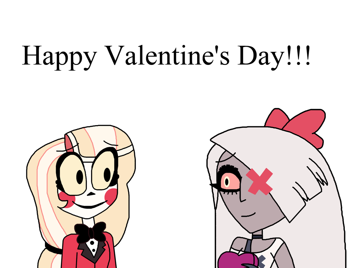 KaiMvla's tweet photo. Happy Valentine's Day from Hazbin Hotel!!! #CharlieMagne #Vaggie #HazbinHotel #ValentinesDay #ValentinesDay2022 https://t.co/NefAtFmhfZ