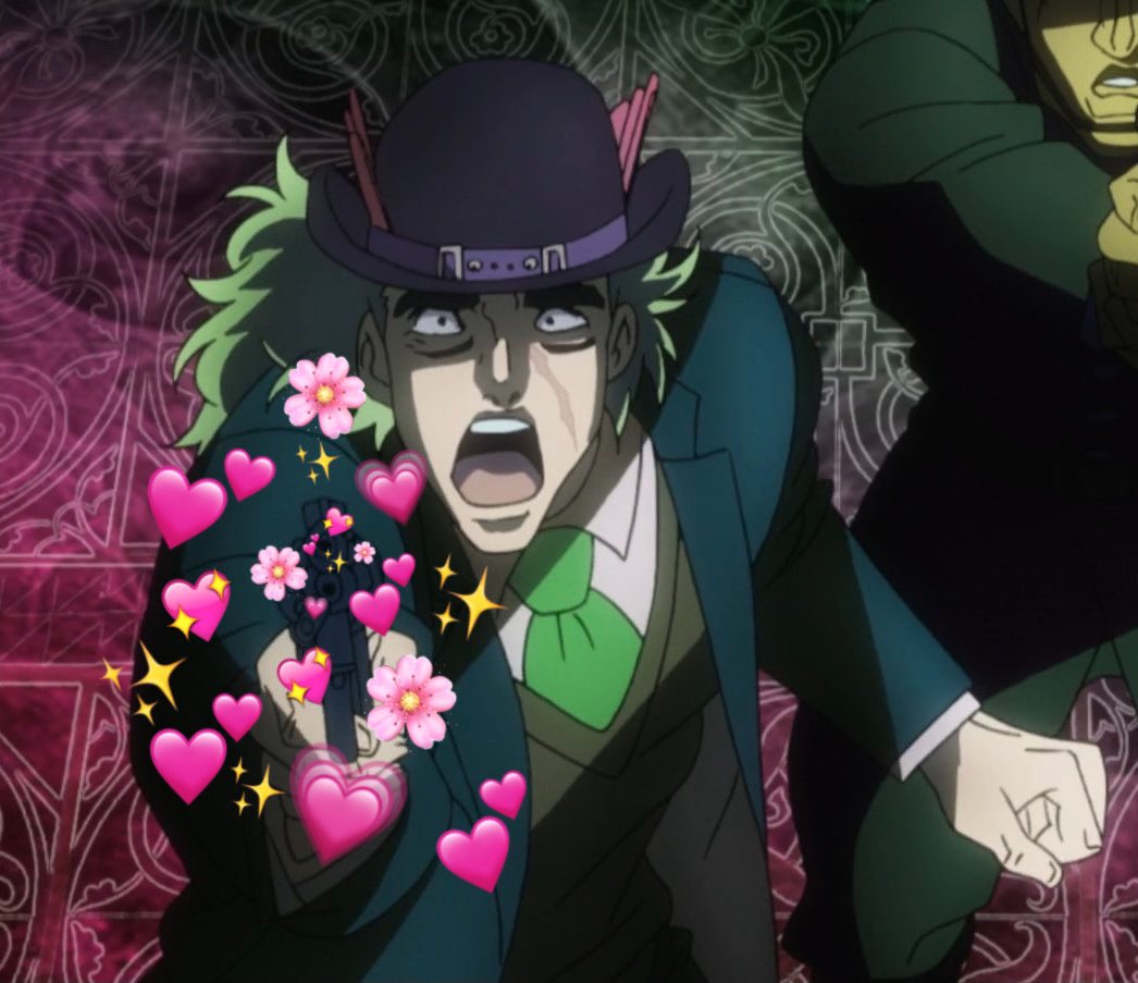 SpeedwagonPics's tweet photo. Happy Valentine's Day everyone! 💘🎩 
Did you all get to spend the day with someone special? 

If not, that's okay! Speedwagon's sending lots of love your way, and he will gladly be your Valentine! 

(He also says to not forget to take some time for YOU! YOU'RE WORTH IT! ❤️ ) https://t.co/lJI0rLN4p2