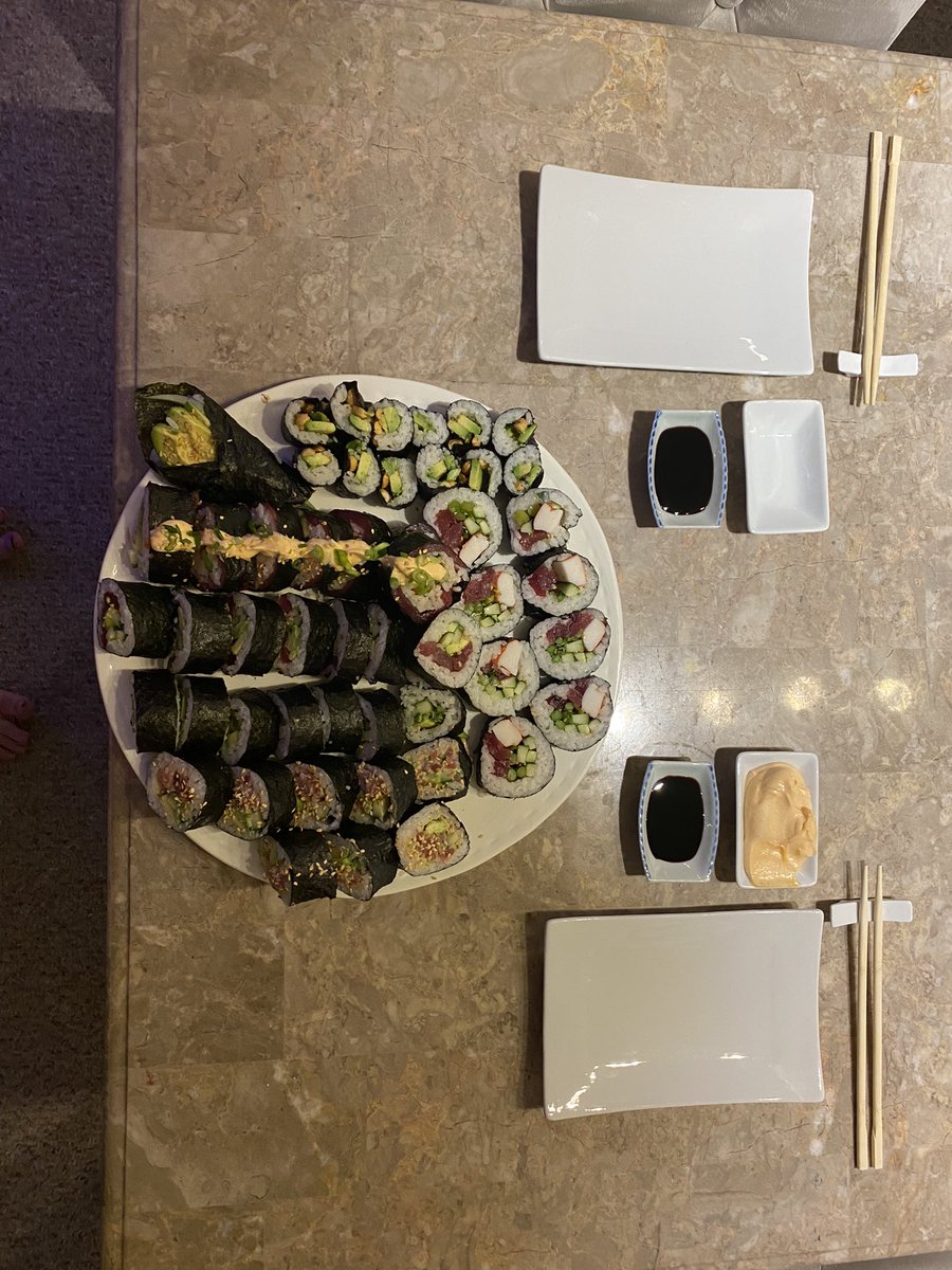 lindsayaroth's tweet photo. One of the annoyances of being married to a #chef is that women are constantly reminding me of how lucky I am to have “a #manwhocooks!”
+ then he takes my perspective and rolls it up into #sushi + reminds me how lucky I am to have a man who cooks. #VDay #marryachef https://t.co/SybubCFODB