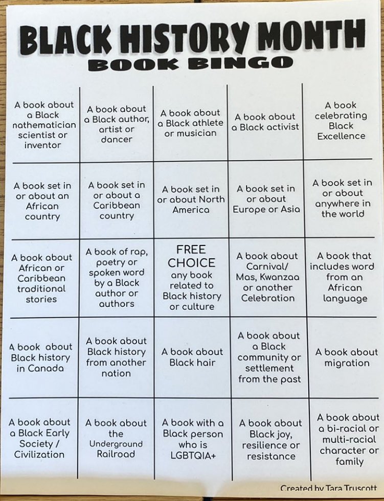 Ss are up for the challenge! We are aiming to complete a line this month and bonuses for students who complete the full card. Which new books will students discover his month? Eager to bring new learning to our in class discussions. #blackhistorymonth #365/24/7