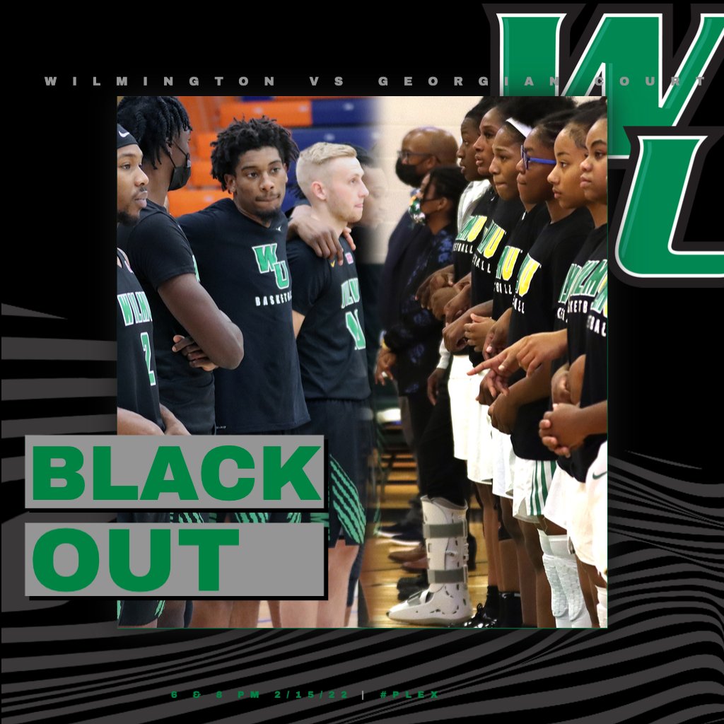 Hey basketball fans... wear BLACK tomorrow for our #CACC doubleheader against Georgian Court! Senior Night will be a Black Out! #LetsGoCats!
#WilmUWBB at 6:00 p.m.
#WilmUMBB at 8:00 p.m.