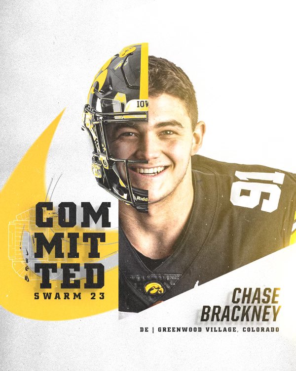 ChaseBrackney2's tweet photo. 100% COMMITTED!!! 🟡⚫️ @HawkeyeFootball @CCNextLevelFB @CoachK_Bell @TylerBarnesIOWA https://t.co/JX8F5D0S04