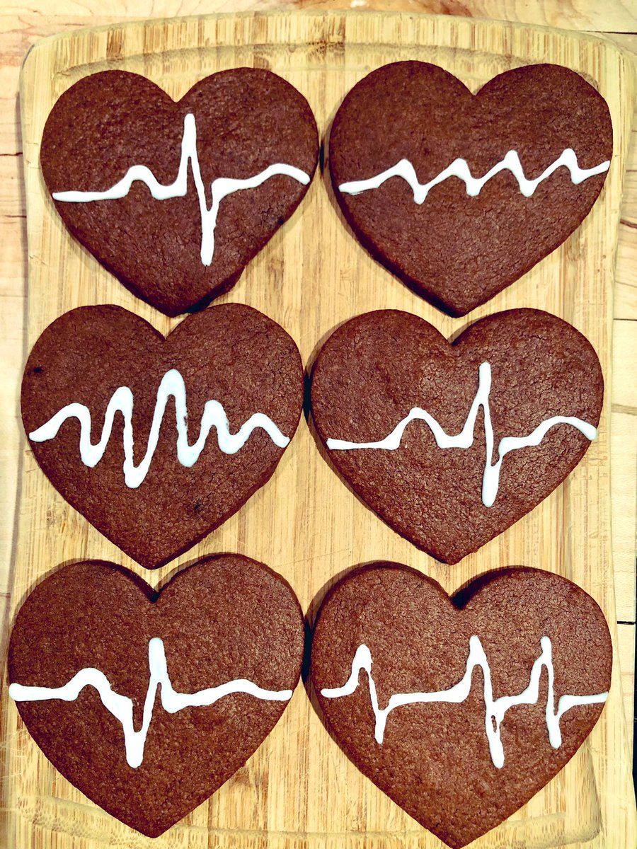 Valentine’s Day cardiology lesson with my wards team: identify the rhythm, eat the cookie <a href="/NU_IntMed/">NU Internal Medicine</a>