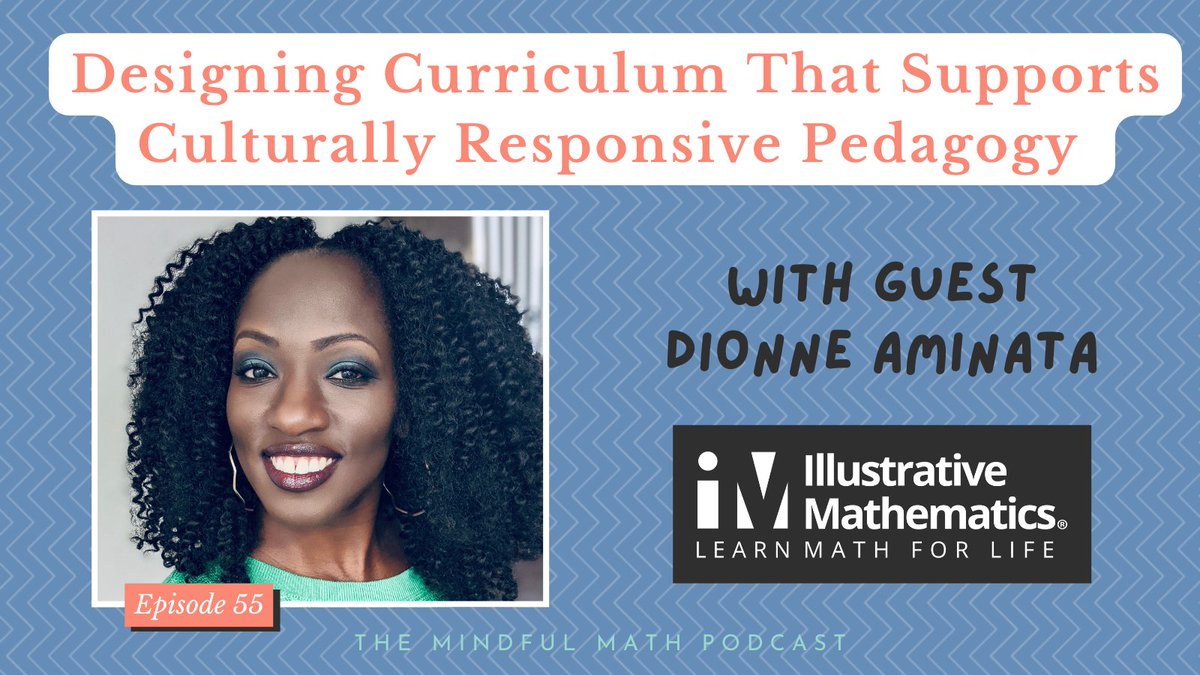 Before this podcast interview I was still unsure what it actually meant to design lessons that support culturally responsive pedagogy. Looking for concrete ways to implement it? Listen to this interview with Dionne Aminata <a href="/IllustrateMath/">Illustrative Mathematics</a>. mindfulmathcoach.com/episode55
 
#iteachmath